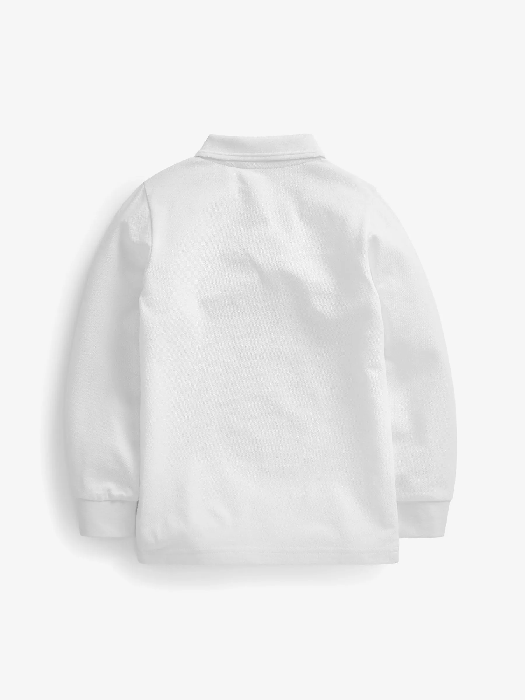White 2 Pack 100% Cotton Long Sleeve School Polo Shirts (3-16yrs)